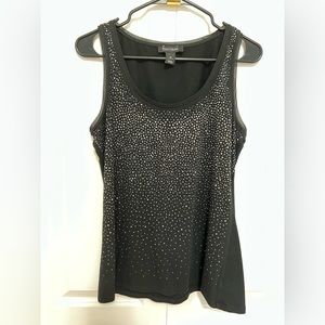 WHBM - Black Sleeveless Embellished Tank with Sparkle Details. Size Medium